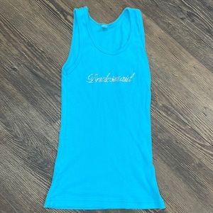 American Apparel teal “Bridesmaid” tank top